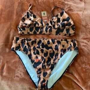 BRAND NEW. Boohoo Leopard high-waisted bikini